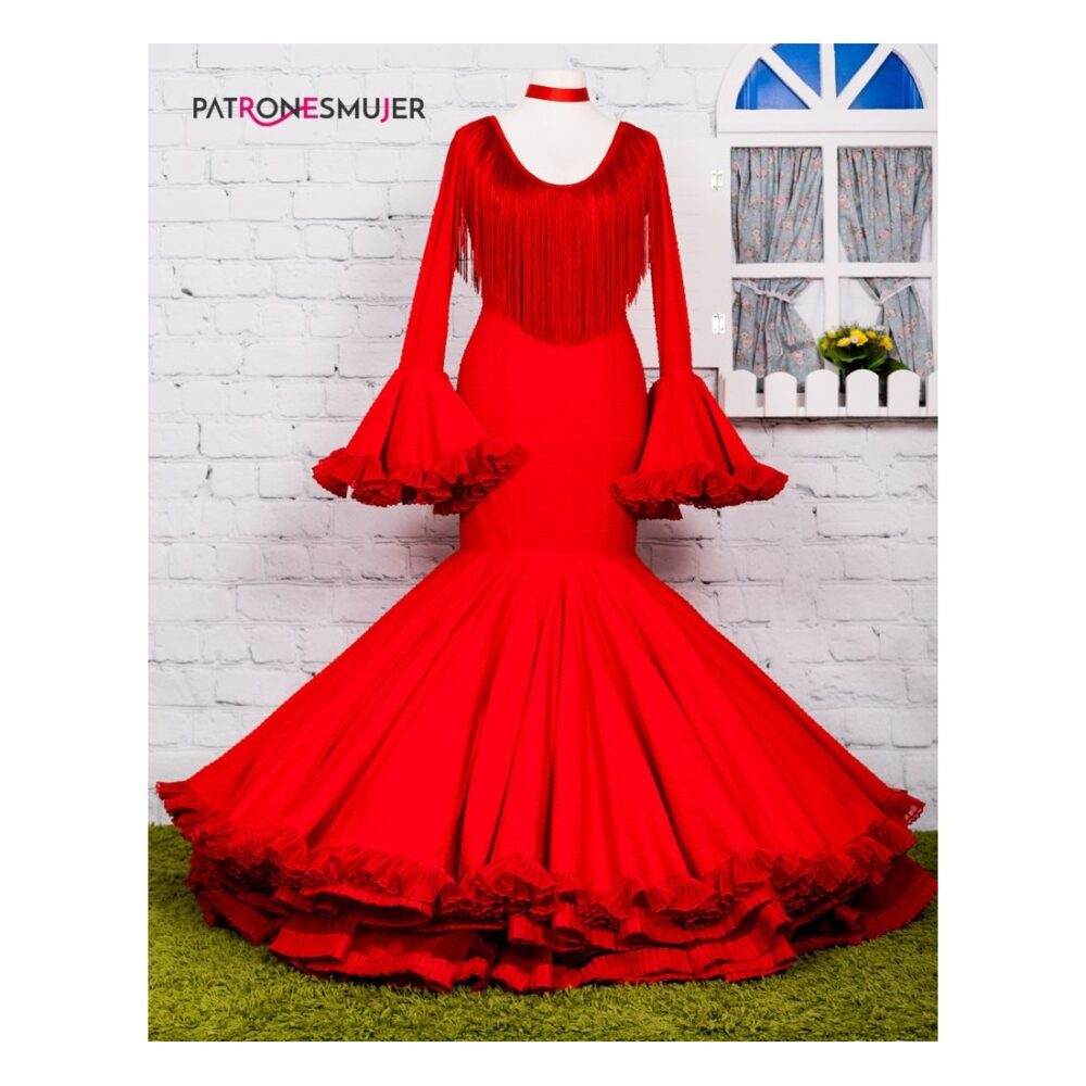 Patrón de vestido flamenco clavel de mujer