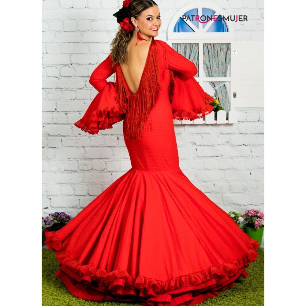 Patrón de vestido flamenco clavel de mujer